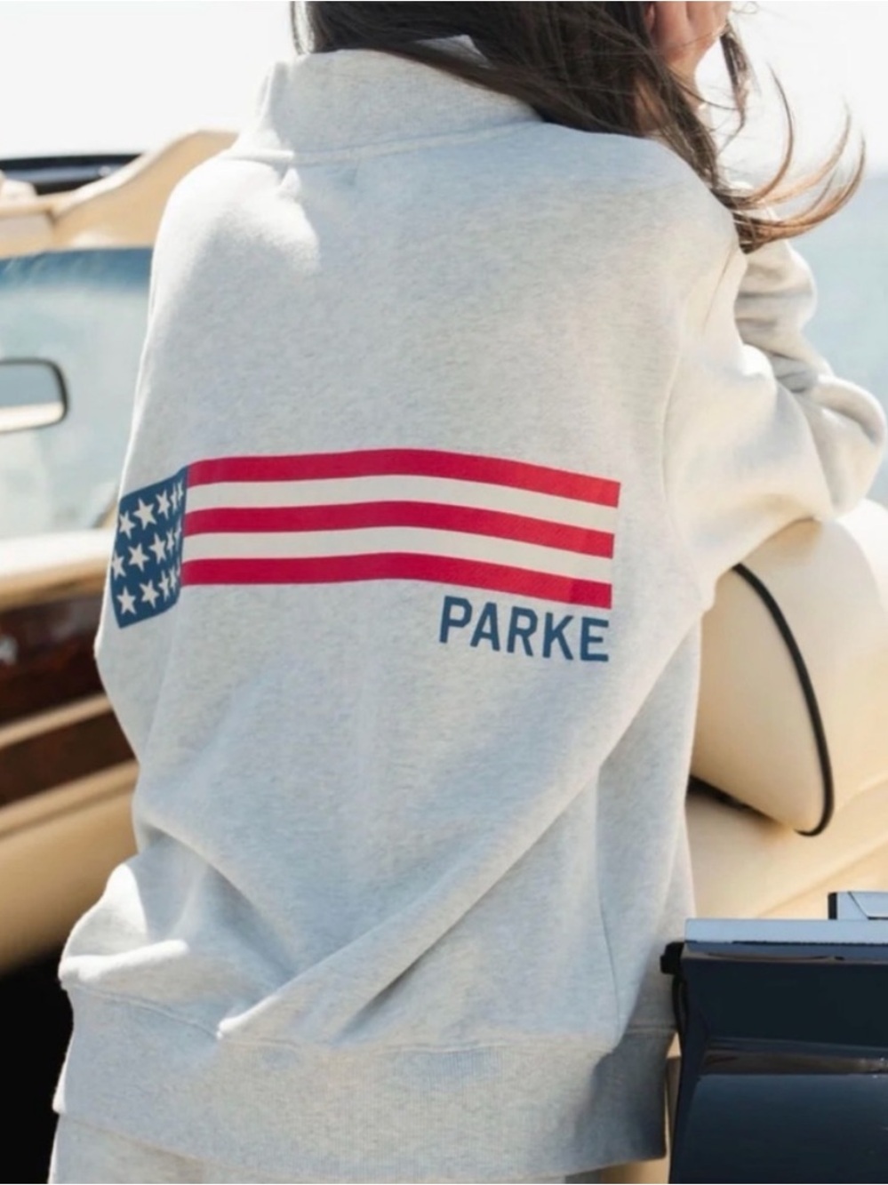 Parke Heritage Stars Stripes Mockneck Sweater Pullover Large Extra Large L/XL